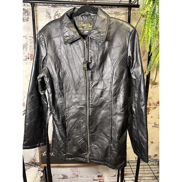 Leather & Soul Other - Leather & Soul Men's Black Leather Jacket XL Full Zip Lined Spread Collar Short